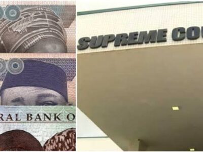 JUST IN: Supreme Court hears consolidated suit on naira scarcity Wednesday