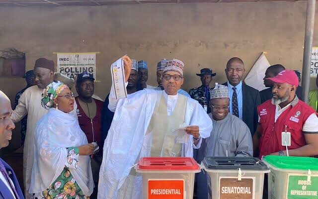 Nigeria Decides 2023: Buhari votes in Katsina