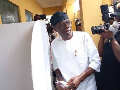Gov Election 2023: Sanwo-Olu votes, condemns electoral violence