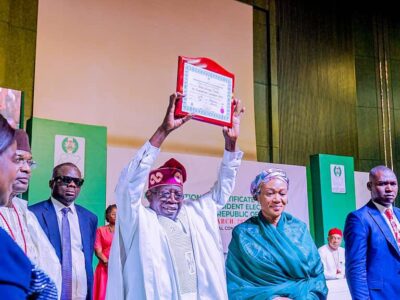 JUST IN: Tinubu receives Certificate of Return