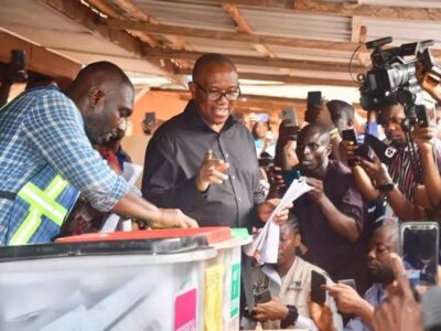 Gov Election 2023: Obi votes, decries low voter turnout in Anambra