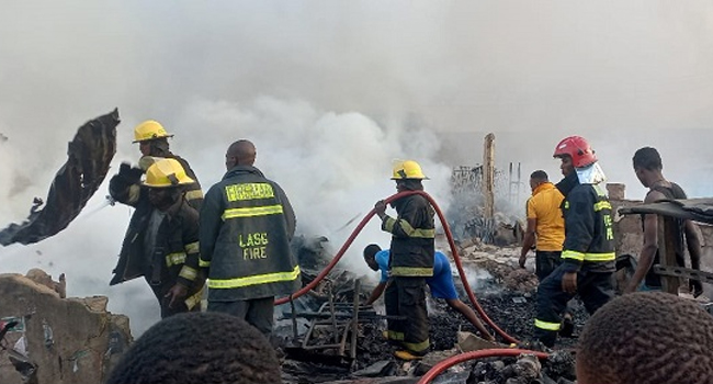 Buhari, Sanwo-Olu commiserate with Lagos market fire victims