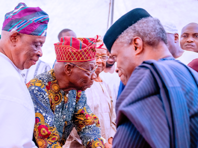 Osinbajo, Obasanjo, Osoba attend ex-AGF Bola Ajibola’s burial