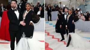 Serena Williams unveils baby bump at Met Gala