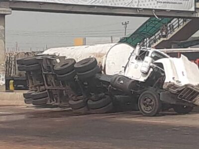 Fuel-laden tanker crashes, grounds Lagos-Ibadan Expressway traffic