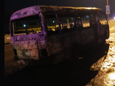 Bus catches fire at Eagle Square in Abuja