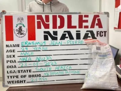 NDLEA-Arrests-29yrs-Old-South-African-For-Drug-Peddling