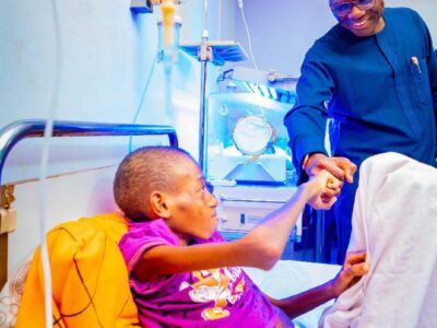 Sanwo-Olu-takes-Over-Medical-Care-of-13-year-old-Boy-with-Missing-Intestine