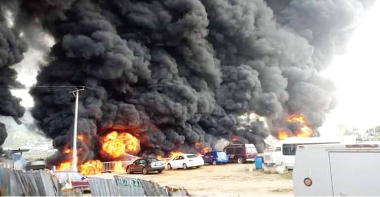 Many-burnt-to-death-as-tanker-explodes-on-failed-Benin-Sapele-road