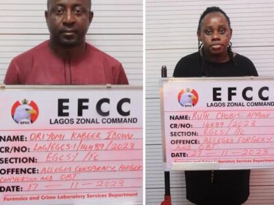 EFCC-Arraigns-Couple-For-N2.7bn-Fraud